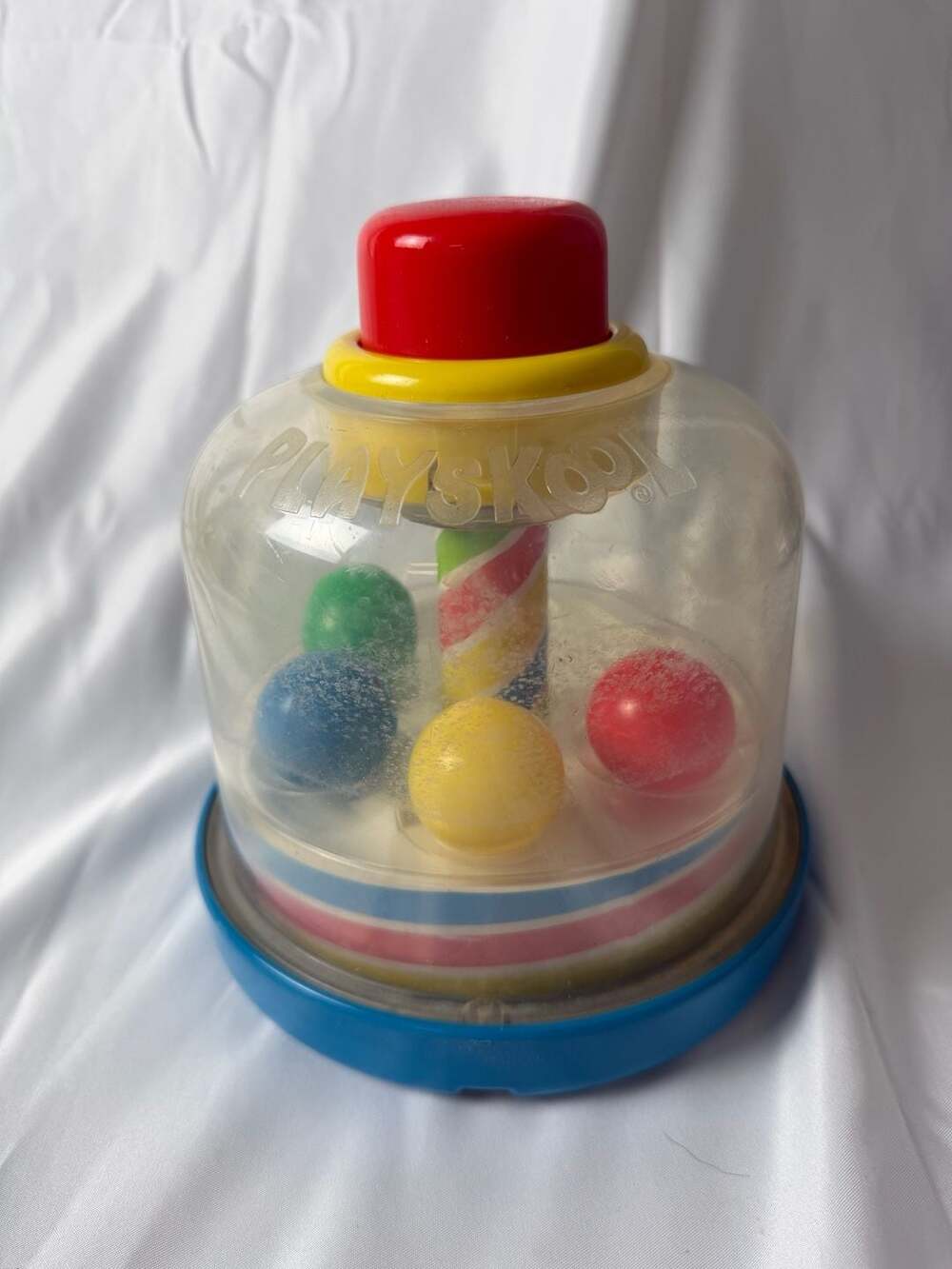 Vintage 1991 Playskool Item No. 5141 Spinning Top Ball Popper Push Pump Toddler